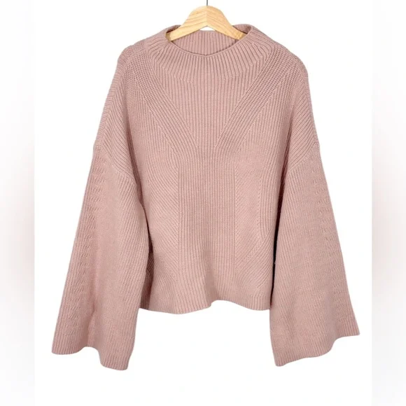 Anthropologie Maeve Katey Mock-Neck Bell-Sleeve Sweater XL - Picture 8 of 10